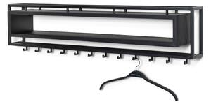 Черна метална стенна закачалка с рафт 118 cm School – Spinder Design