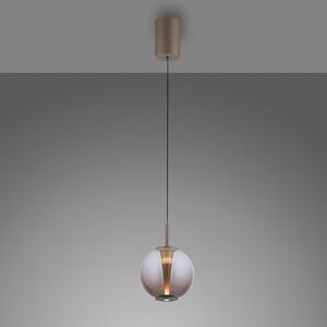 PURE LED висяща лампа Infinity, бронз/кехлибар, Ø 18 cm, CCT, Затъмняване, Бронзов / античен месинг, Дневна/трапезария, Стъкло