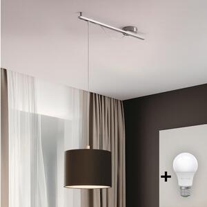 Eglo - LED Пендел CALCENA 1xE27/60W/230V хром/кафяв