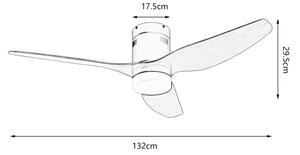 ZEVENTI - LED таванен вентилатор PADUA LED/18W/230V Wi-Fi Tuya бял/кафяв + с дистанционно управление