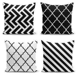 Комплект от 4 калъфки за възглавници BW Graphic Patterns, 45 x 45 cm - Minimalist Cushion Covers