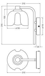Osram - Настенна лампа DECOR COROLLE 1xG9/20W/230V черна/златна