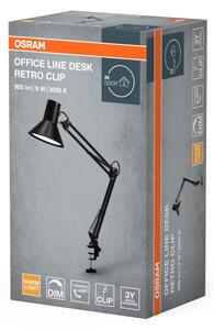 Osram -LED димируема настолна лампа с щипка OFFICE LINE LED/9W/230V 3000K черна