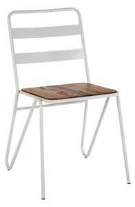 Бял/в естествен цвят трапезен стол от масивен бряст District – Premier Housewares