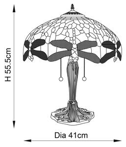 Endon 64093 - Настолна лампа Tiffany DRAGONFLY 2xE27/60W/230V диаметър 41 см