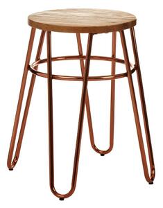 Стол от масивен бряст в естествен цвят/розово златист District – Premier Housewares