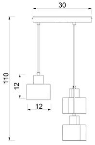 Polилей на кабел PARKLA 3xE27/15W/230V черен