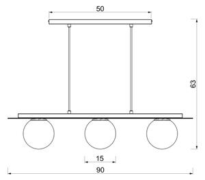 Полилей на кабел FLAT 3xE27/15W/230V бял