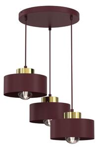 Полилей на кабел MARTI 3xE27/15W/230V бордо/злато
