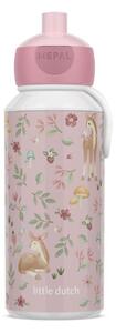 Светлорозова пластмасова детска бутилка 400 ml Fairy Garden by Little Dutch – Mepal