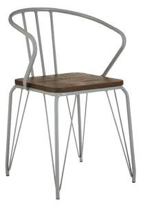Сив/в тъмно естествен цвят трапезен стол от масивен бряст District – Premier Housewares