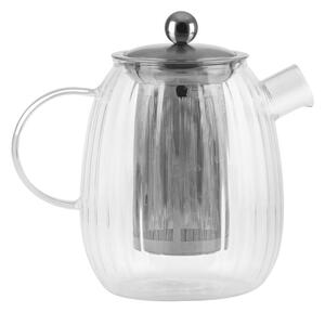 Стъклен чайник с цедка в матово сребрист цвят 1 l Tulip – Vialli Design