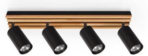 Brilagi - Насочващо осветително тяло SELE WOOD ACOUSTIC 4xGU10/30W/230V черно/дърво