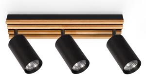 Brilagi - Точково осветително тяло SELE WOOD ACOUSTIC 3xGU10/30W/230V черно/дърво