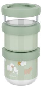 Светлозелени пластмасови детски кутии за храна 3 бр. Little Farm by Little Dutch – Mepal