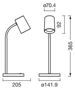Osram - Настолна лампа DESK LINE 1xGU10/9W/230V сива