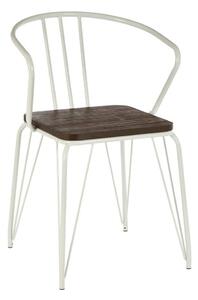 Бял/в естествен цвят трапезен стол от масивен бряст District – Premier Housewares