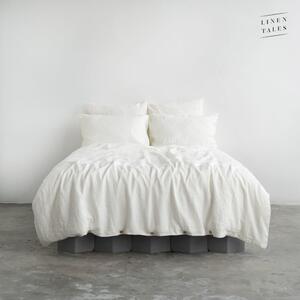 Бяло двойно ленено спално бельо 200x200 cm White – Linen Tales