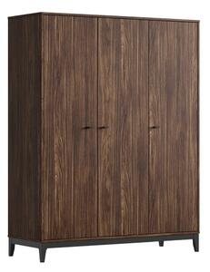 Гардероб от декор от орех в тъмно естествен цвят 148x190x55 cm Ilyas – Vipack