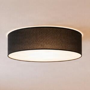 Milagro Lighting Таванна лампа „Маршал“, черна, Ø 50 см, метал/ратан, Затъмняване, Черен, Дневна/трапезария, Дървесина, Модерен