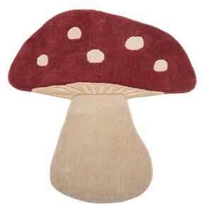 Червен вълнен детски килим 85x90 cm Mushroom – Bloomingville Mini