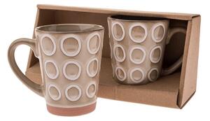 Светлокафяви керамични чаши в комплект 2 бр. 380 ml Rings – Dakls
