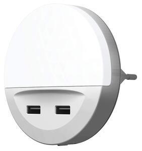 Ledvance - LED Нощна лампа за контакт със сензор LUNETTA 2xUSB LED/13W/230V