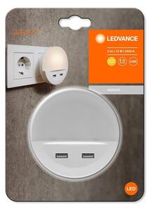 Ledvance - LED Нощна лампа за контакт със сензор LUNETTA 2xUSB LED/13W/230V