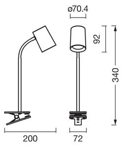 Osram - Настолна лампа с клипс DESK LINE 1xGU10/9W/230V бяла