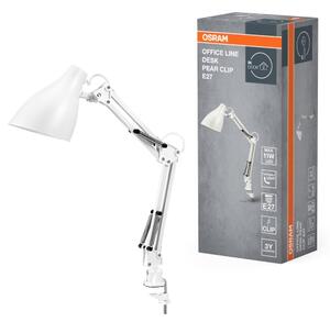 Osram - Настолна лампа с щипка DESK LINE 1xE27/11W/230V бяла