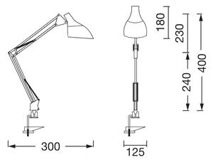Osram - Настолна лампа с щипка DESK LINE 1xE27/11W/230V черна