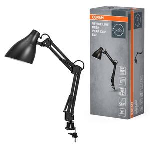Osram - Настолна лампа с щипка DESK LINE 1xE27/11W/230V черна