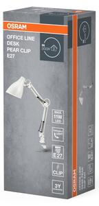 Osram - Настолна лампа с щипка DESK LINE 1xE27/11W/230V бяла