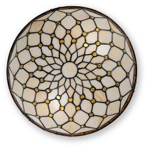 Brilagi - витражно таванно осветително тяло Tiffany IVORY, 2xE27/60W/230V, Ø 40 см