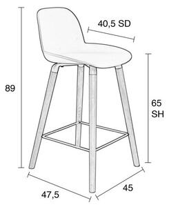 Комплект от 2 бели бар столове , височина на седалката 65 cm Albert Kuip - Zuiver