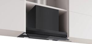 Абсорбатор Crown CT6040BK, за вграждане, телескопичен, енергиен клас A+, 105W, въздухопоток 433 m3/h, 2 мотора, 3 степени + интензивна за мощност, филтър против мазнини, черен