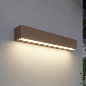 Lucande LED външна стенна лампа Lengo, 50 см, кафява, насочена надолу, 3000 K, Кафяв / ръждив, Алуминий, Модерен