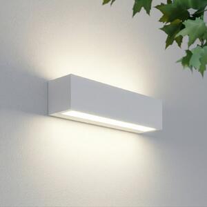 Lucande LED лампа за външна стена Lengo, 25 см, бяла, осветява нагоре/надолу,, Бял, Алуминий, Модерен