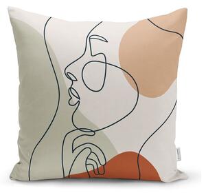 Калъфка за възглавница, пастелна рисунка Лице, 45 x 45 cm - Minimalist Cushion Covers