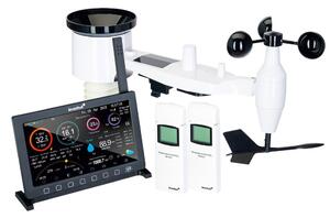 Електронна метеостанция Levenhuk Wezzer PRO LP500, включен 1 бр. безжичен 9-в-1 дистанционен сензор, цветен екран, термометър, барометър, влагомер, дъждомер, анемометър, часовник, будилник, календар, черна