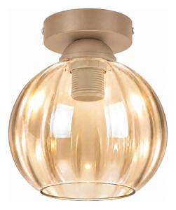 BRILAGI -LED Плафон R GLASS 1xE27/60W/230V Ø 18 см бежов/димно-бежов