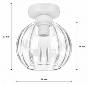 BRILAGI - LED таванно осветително тяло RETRO GLASS 1xE27/60W/230V Ø 18 см бяло/прозрачно