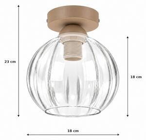 BRILAGI - LED плафон RETRO GLASS 1xE27/60W/230V Ø 18 см бежов/прозрачен