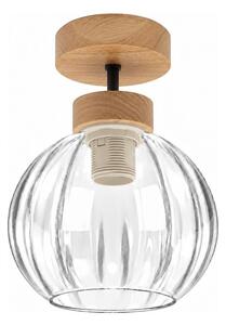 BRILAGI - LED Повърхностно монтиран полилей RETRO GLASS 1xE27/60W/230V Ø 18 см дъб/прозрачно