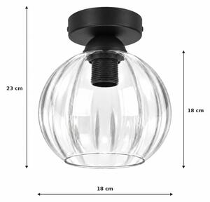 BRILAGI - LED таванно осветително тяло RETRO GLASS 1xE27/60W/230V диам. 18 cm черно/прозрачно