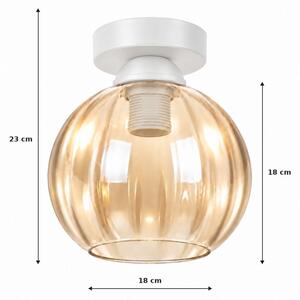 BRILAGI - LED таванно осветително тяло R GLASS 1xE27/60W/230V Ø 18 см бяло/димно бежово