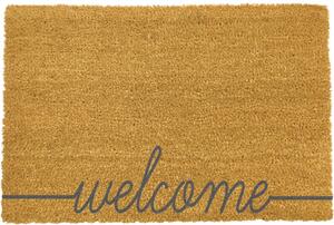 Сива постелка от естествени кокосови влакна d, 40 x 60 cm Welcome Scribble - Artsy Doormats