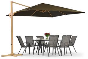 Градински чадър Siena 3x3m с кафяво покритие Garden Point