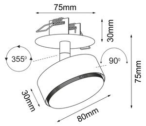 Brosline 3258 - Вградено точково осветително тяло DROP 1xGX53/9W/230V, черно