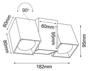 Brosline 2294 - Стенно точково осветително тяло CUBE 2xGU10/10W/230V черно